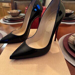 Size 36.5 Christian Louboutin So Kate 120 Patent Black